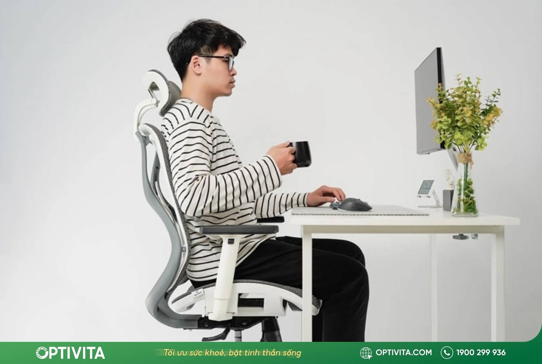 4 bước thiết lập tư thế ngồi làm việc đúng chuẩn công thái học 6 Lợi ích khi có tư thế ngồi làm việc đúng