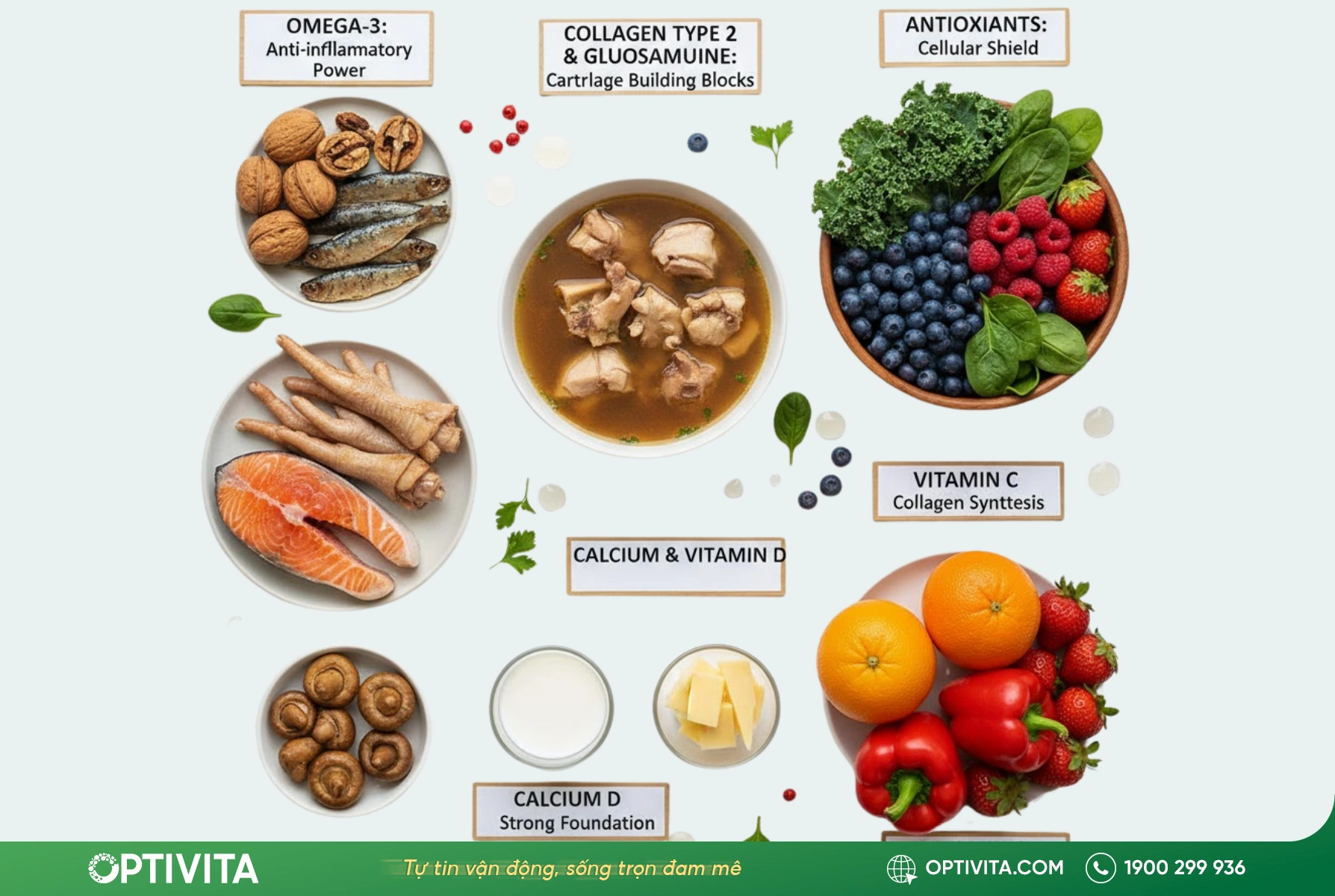 Dinh dưỡng thiết yếu giúp nuôi dưỡng sụn khớp