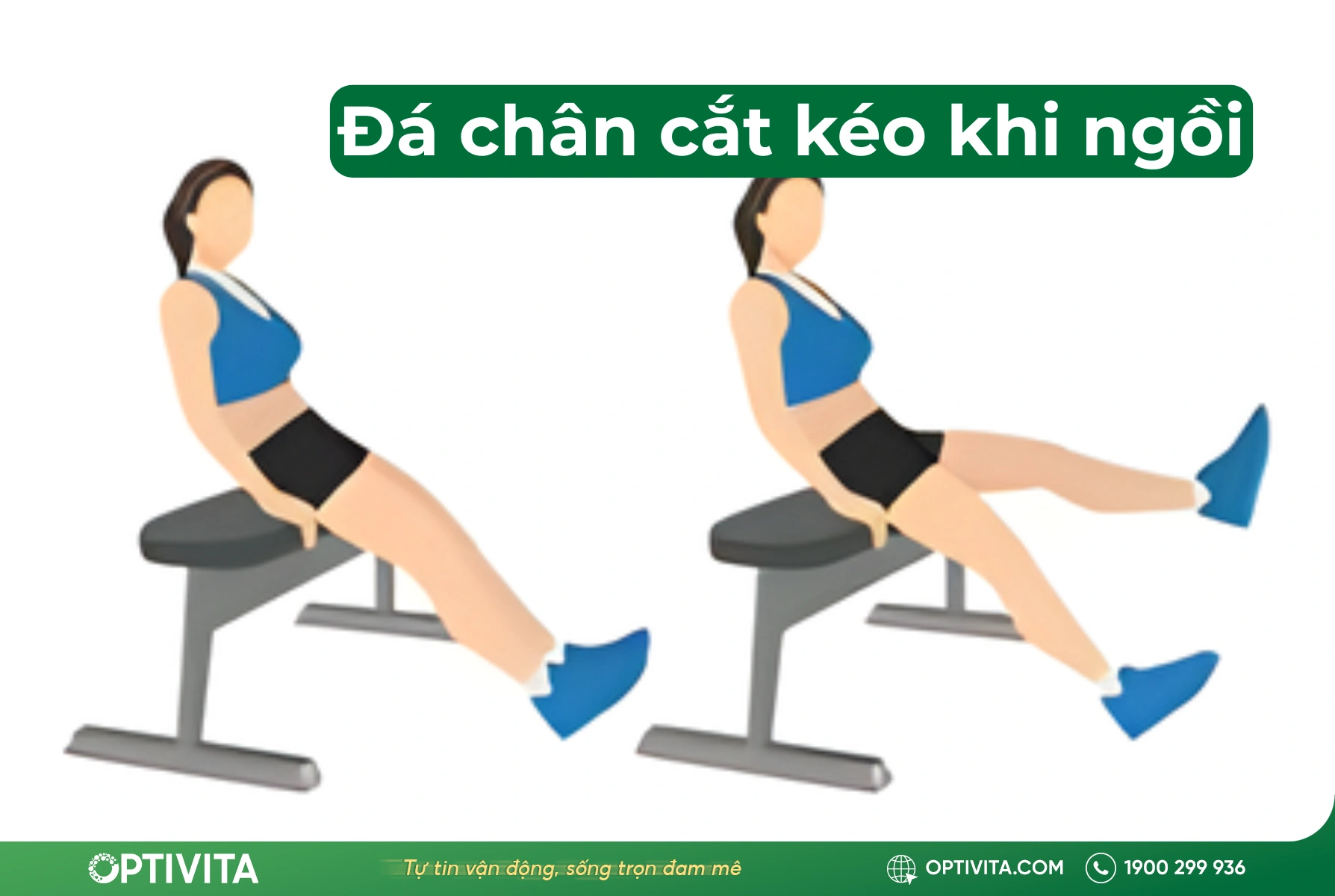 Seated flutter kicks (Đá chân cắt kéo khi ngồi)